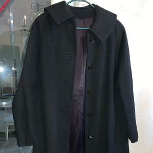 1950s Vintage black wool coat